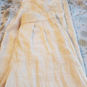 Womens wonderly ivory wide leg.boho dress pants medium